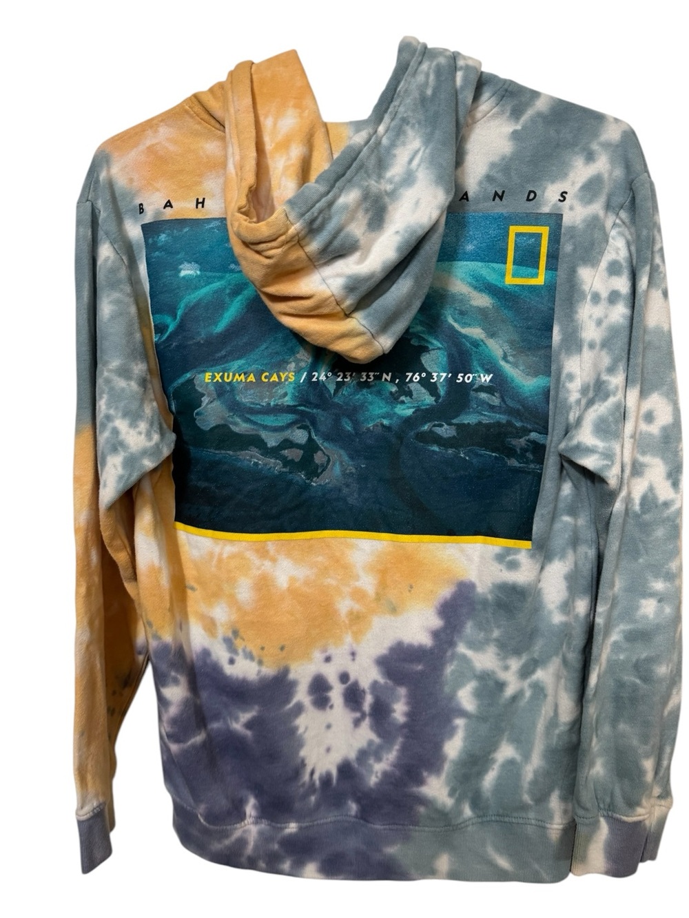 National Geographic Tie Dye Bahamas Islands Men’s S High End Hoodie MINTY